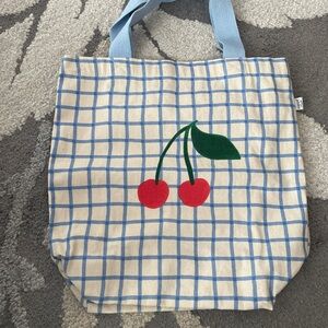 Danica Jubilee Pocket Tote Cherry Grid Pattern Tote Bag